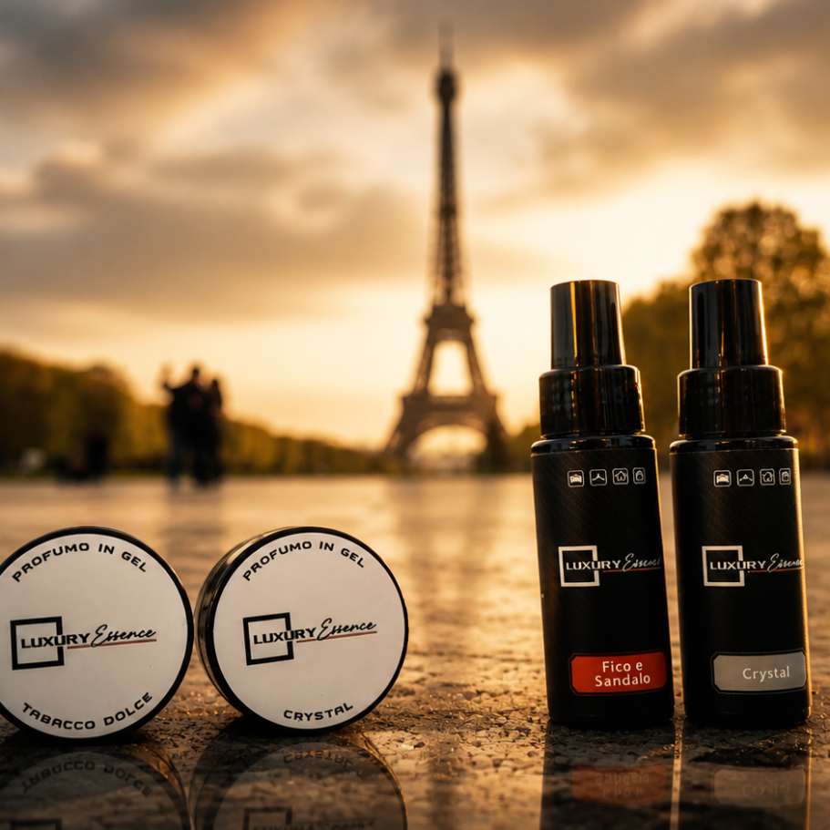 TOUR EIFFEL CON PROFUMI LUXURY ESSENCE IN PRIMO PIAMO